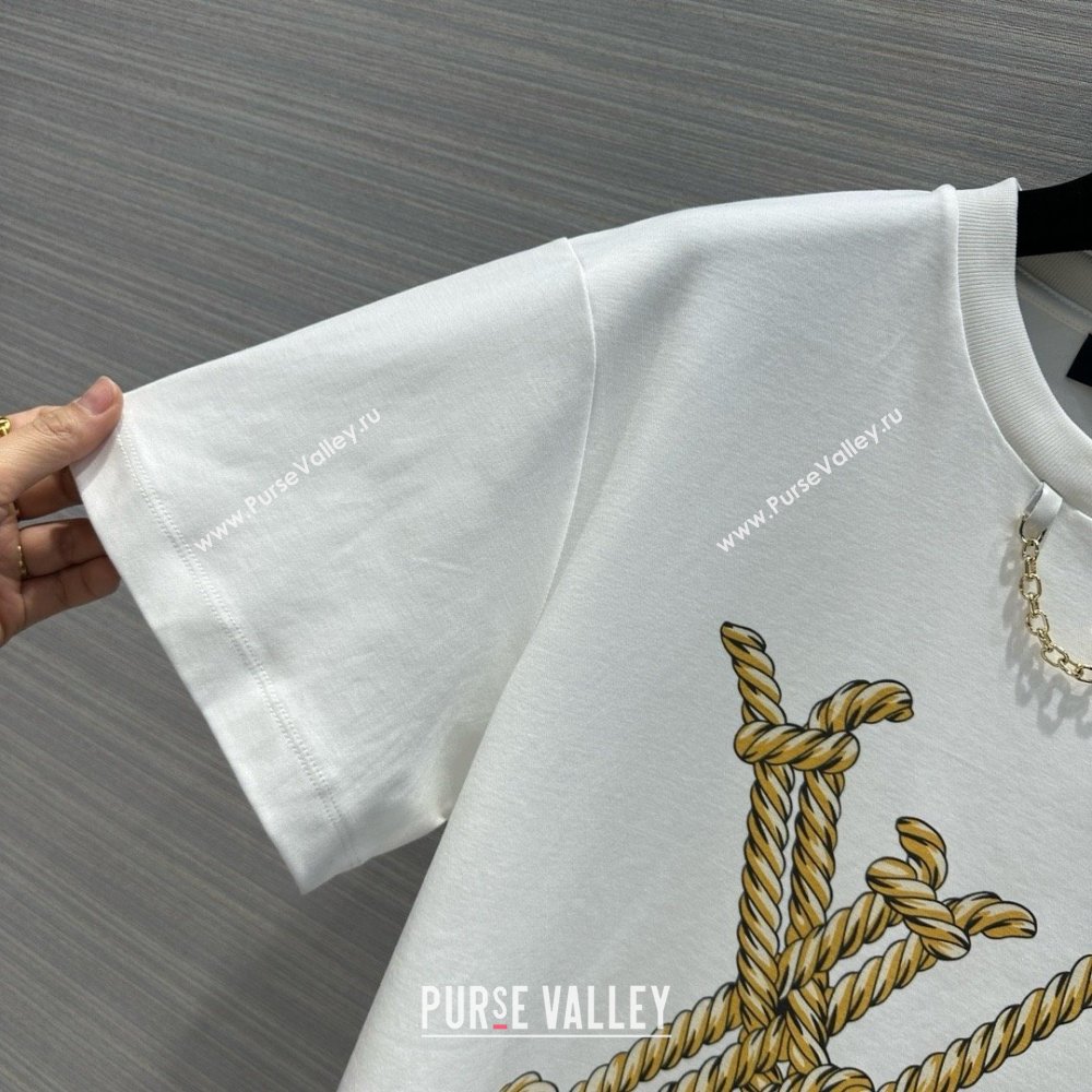 LOUIS VUITTON Nautical LV T-Shirt 1AFMZ4 WHITE 2024 (qiqi-240409-09)