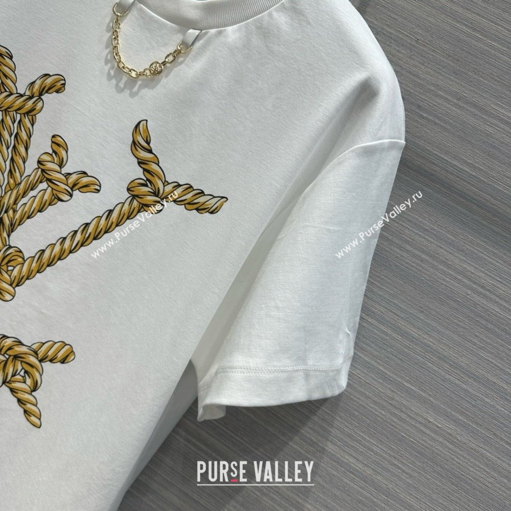 LOUIS VUITTON Nautical LV T-Shirt 1AFMZ4 WHITE 2024 (qiqi-240409-09)