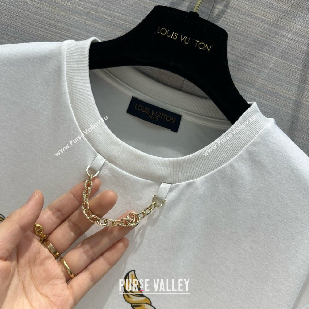 LOUIS VUITTON Nautical LV T-Shirt 1AFMZ4 WHITE 2024 (qiqi-240409-09)
