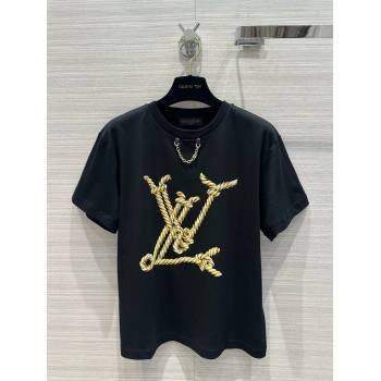 LOUIS VUITTON Nautical LV T-Shirt 1AFMZ4 BLACK 2024 (qiqi-240409-10)