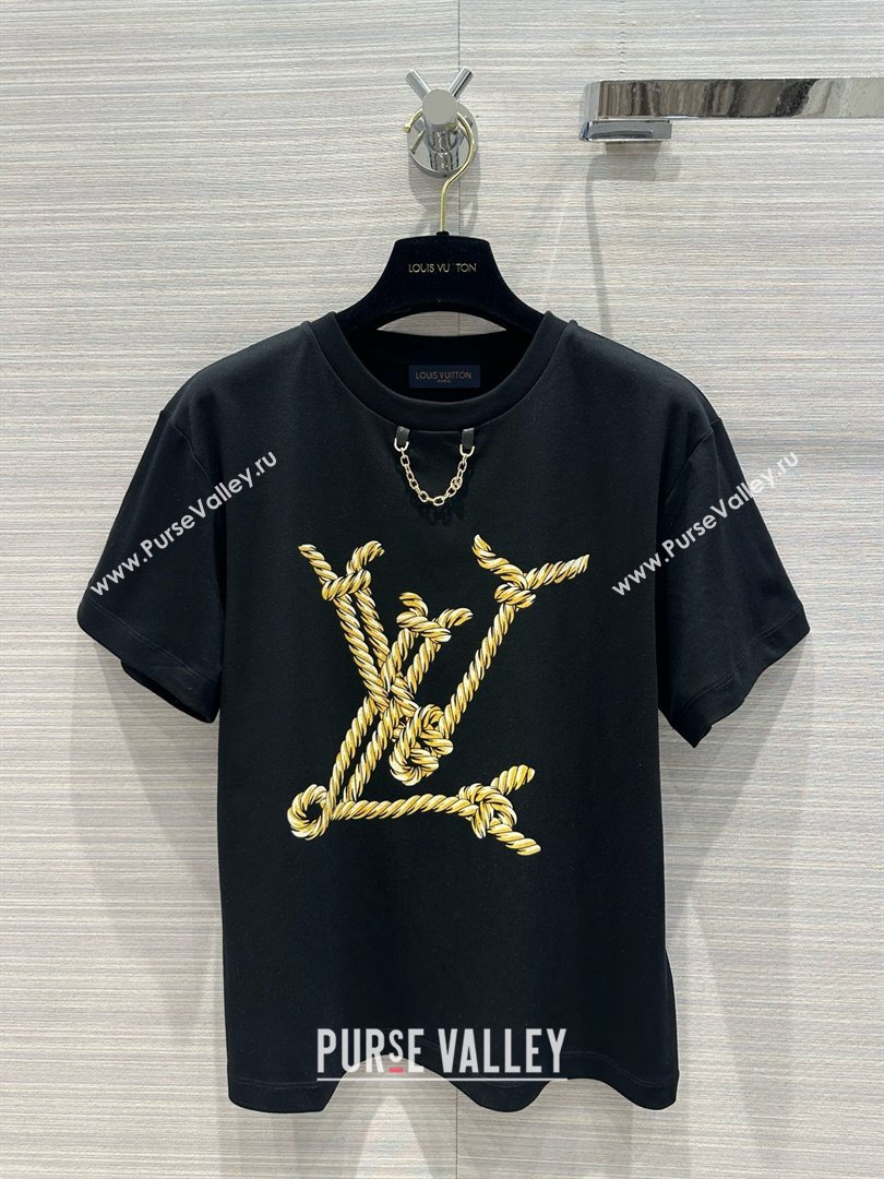 LOUIS VUITTON Nautical LV T-Shirt 1AFMZ4 BLACK 2024 (qiqi-240409-10)