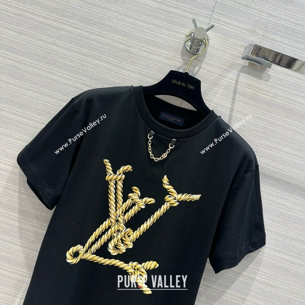 LOUIS VUITTON Nautical LV T-Shirt 1AFMZ4 BLACK 2024 (qiqi-240409-10)