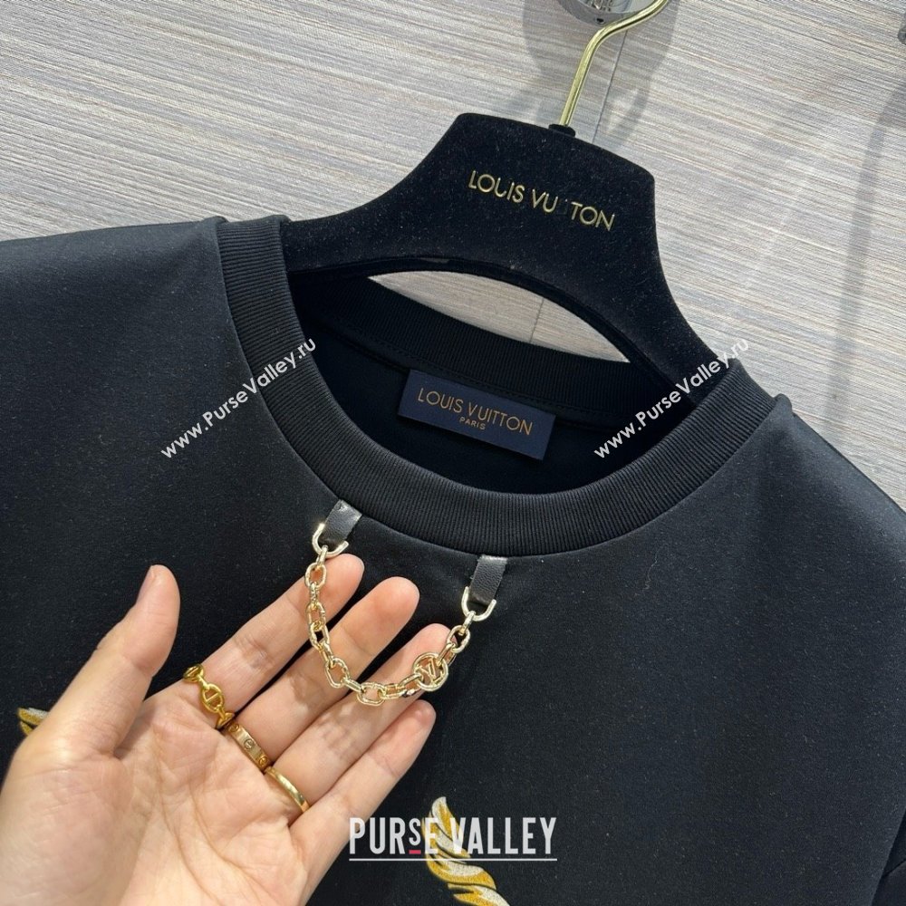 LOUIS VUITTON Nautical LV T-Shirt 1AFMZ4 BLACK 2024 (qiqi-240409-10)