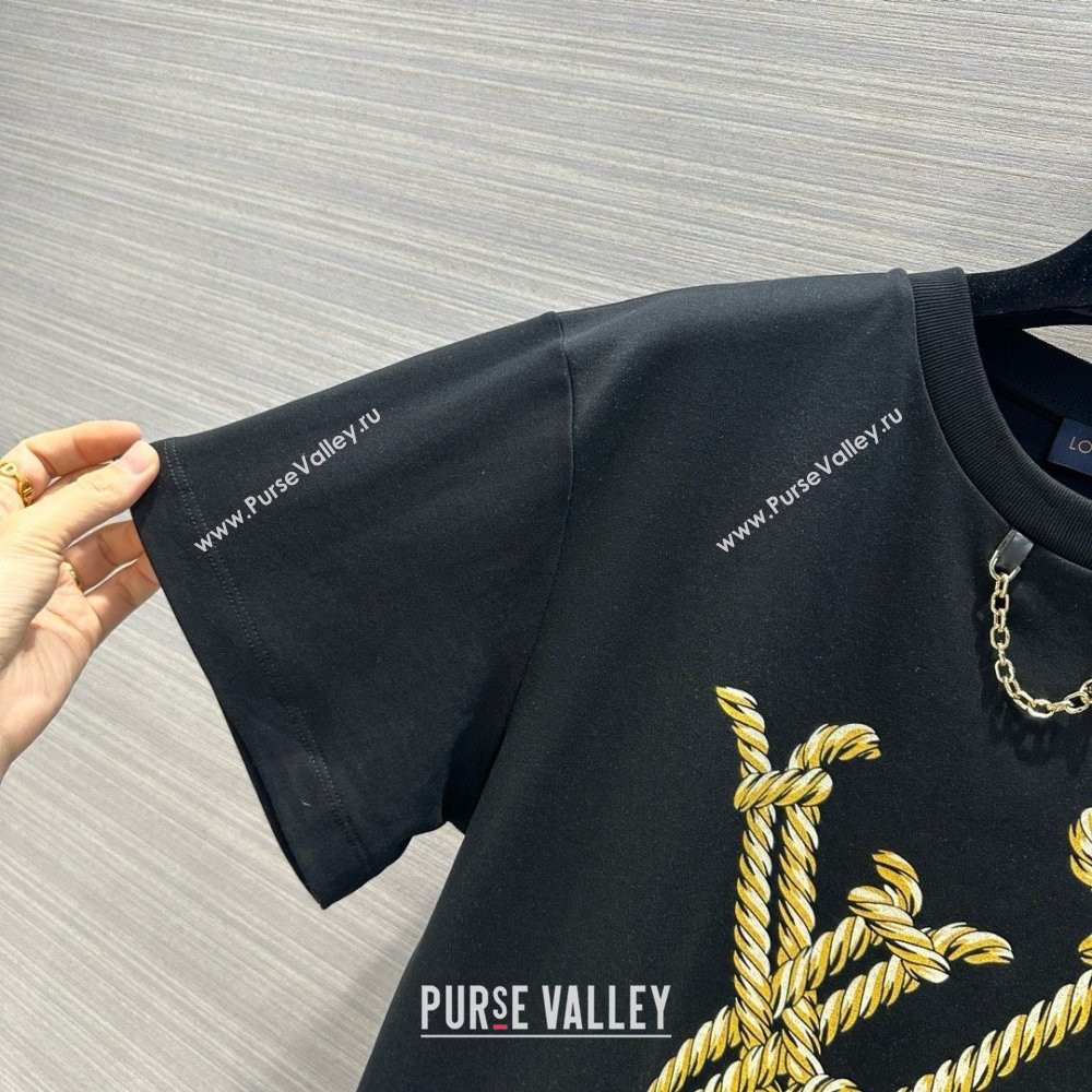 LOUIS VUITTON Nautical LV T-Shirt 1AFMZ4 BLACK 2024 (qiqi-240409-10)