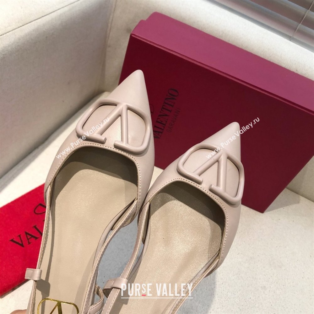 Valentino VLOGO Calfskin Slingback FLATS nude pink 2020 (modeng-210305-16)