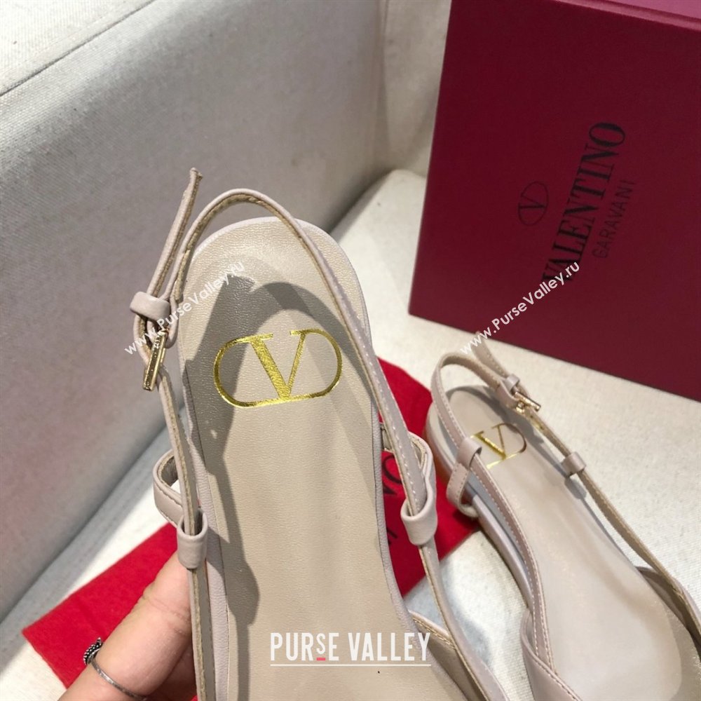 Valentino VLOGO Calfskin Slingback FLATS nude pink 2020 (modeng-210305-16)