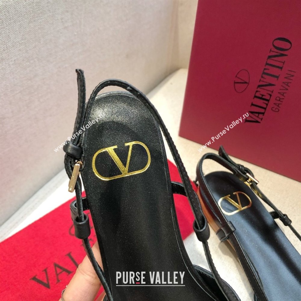 Valentino VLOGO Calfskin Slingback FLATS black 2020 (modeng-210305-17)