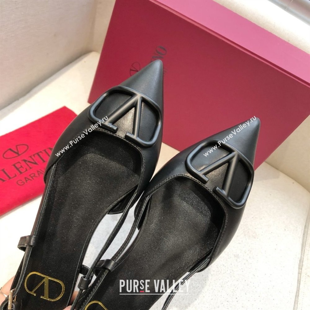 Valentino VLOGO Calfskin Slingback FLATS black 2020 (modeng-210305-17)