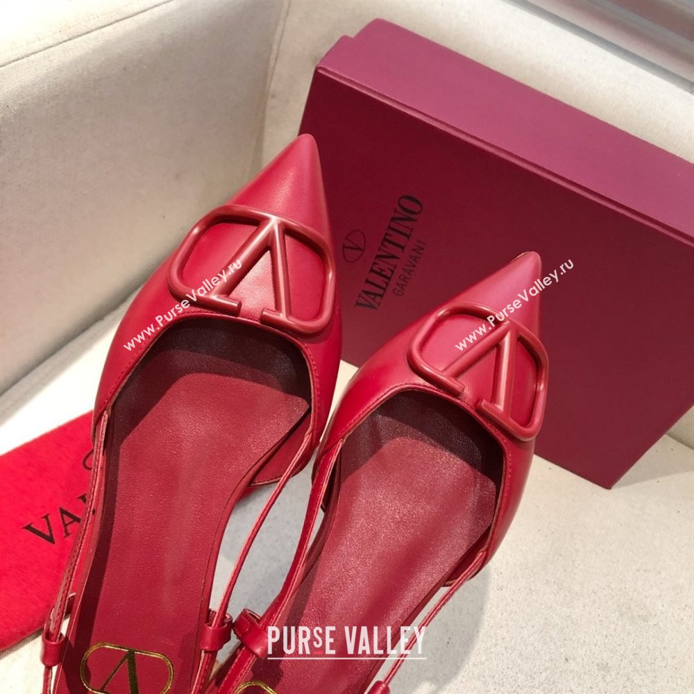 Valentino VLOGO Calfskin Slingback FLATS red 2020 (modeng-210305-18)