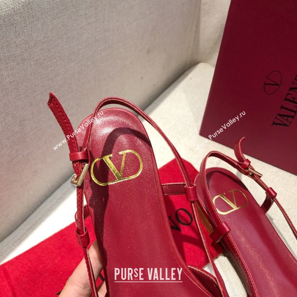 Valentino VLOGO Calfskin Slingback FLATS red 2020 (modeng-210305-18)