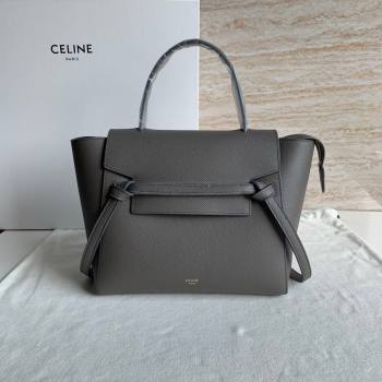 Celine MICRO Belt bag in grained calfskin GRIS ETAIN 2024 (jiangxin-240422-40)