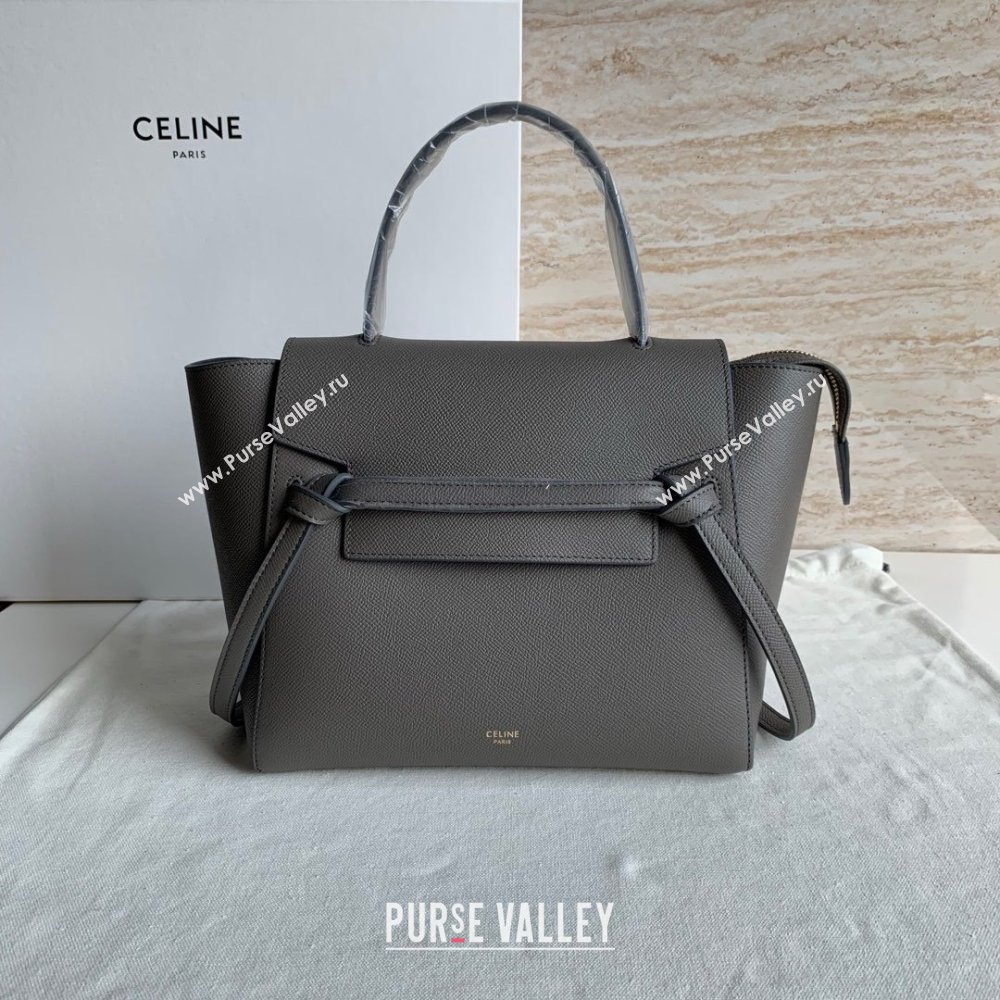 Celine MICRO Belt bag in grained calfskin GRIS ETAIN 2024 (jiangxin-240422-40)