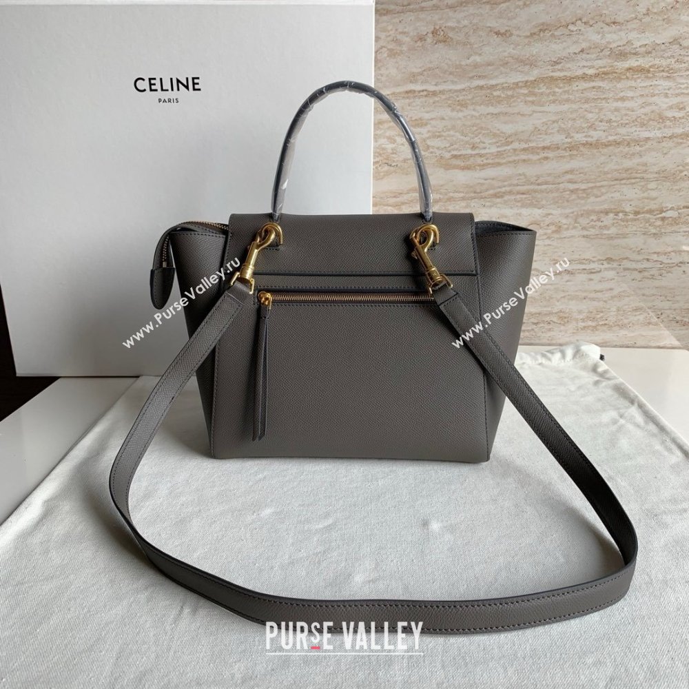 Celine MICRO Belt bag in grained calfskin GRIS ETAIN 2024 (jiangxin-240422-40)