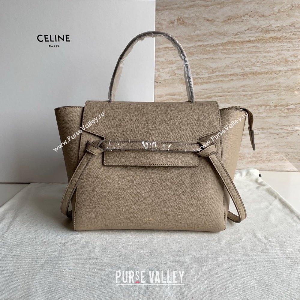 Celine MICRO Belt bag in grained calfskin KHAKI 2024 (jiangxin-240422-37)