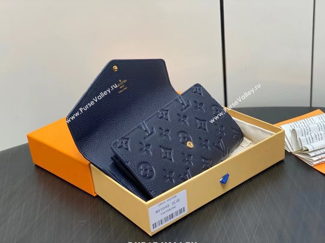 LOUIS VUITTON sarah Wallet M81049 navy blue 2024 (KIKI-240422-07)