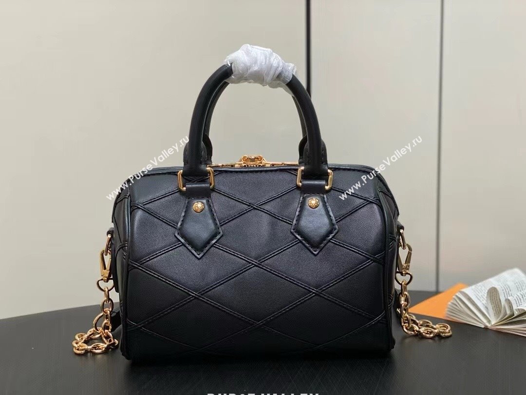 LOUIS VUITTON MALLETAGE LEATHER Speedy Bandoulière 20 M24261 black 2024 (kiki-240423-01)