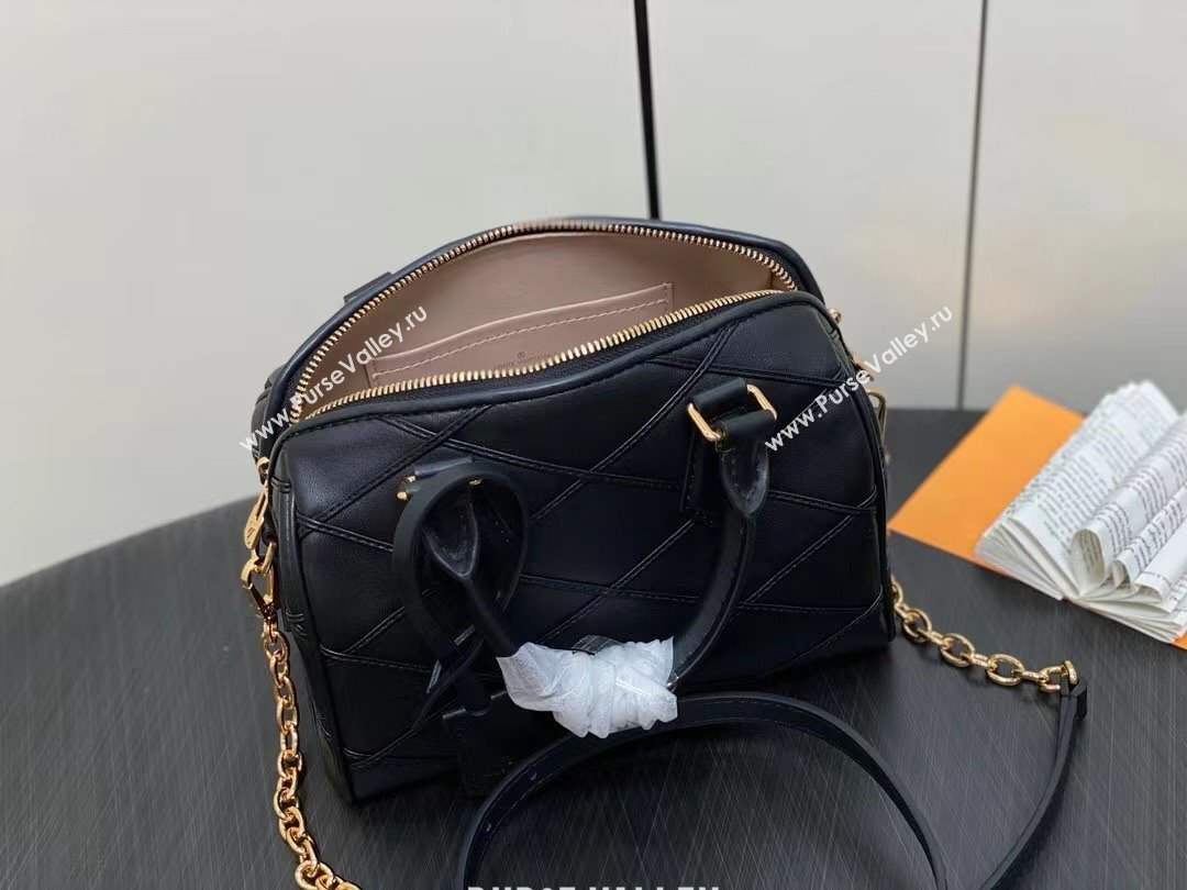 LOUIS VUITTON MALLETAGE LEATHER Speedy Bandoulière 20 M24261 black 2024 (kiki-240423-01)