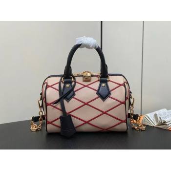 LOUIS VUITTON MALLETAGE LEATHER Speedy Bandoulière 20 M24261 Beige/Red 2024 (WEIJIAN-240423-01)