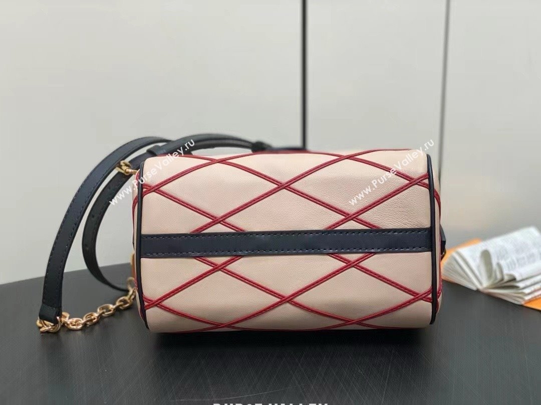 LOUIS VUITTON MALLETAGE LEATHER Speedy Bandoulière 20 M24261 Beige/Red 2024 (WEIJIAN-240423-01)