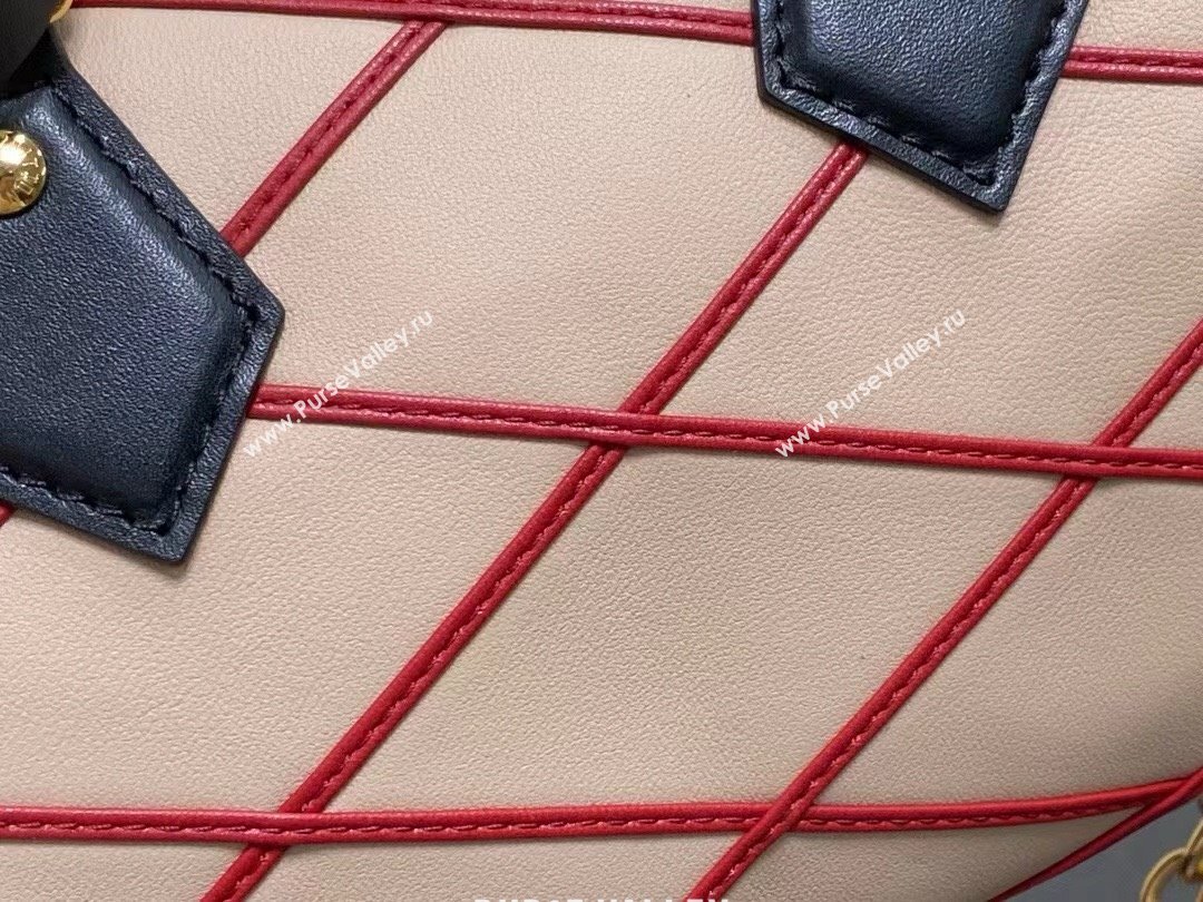 LOUIS VUITTON MALLETAGE LEATHER Speedy Bandoulière 20 M24261 Beige/Red 2024 (WEIJIAN-240423-01)