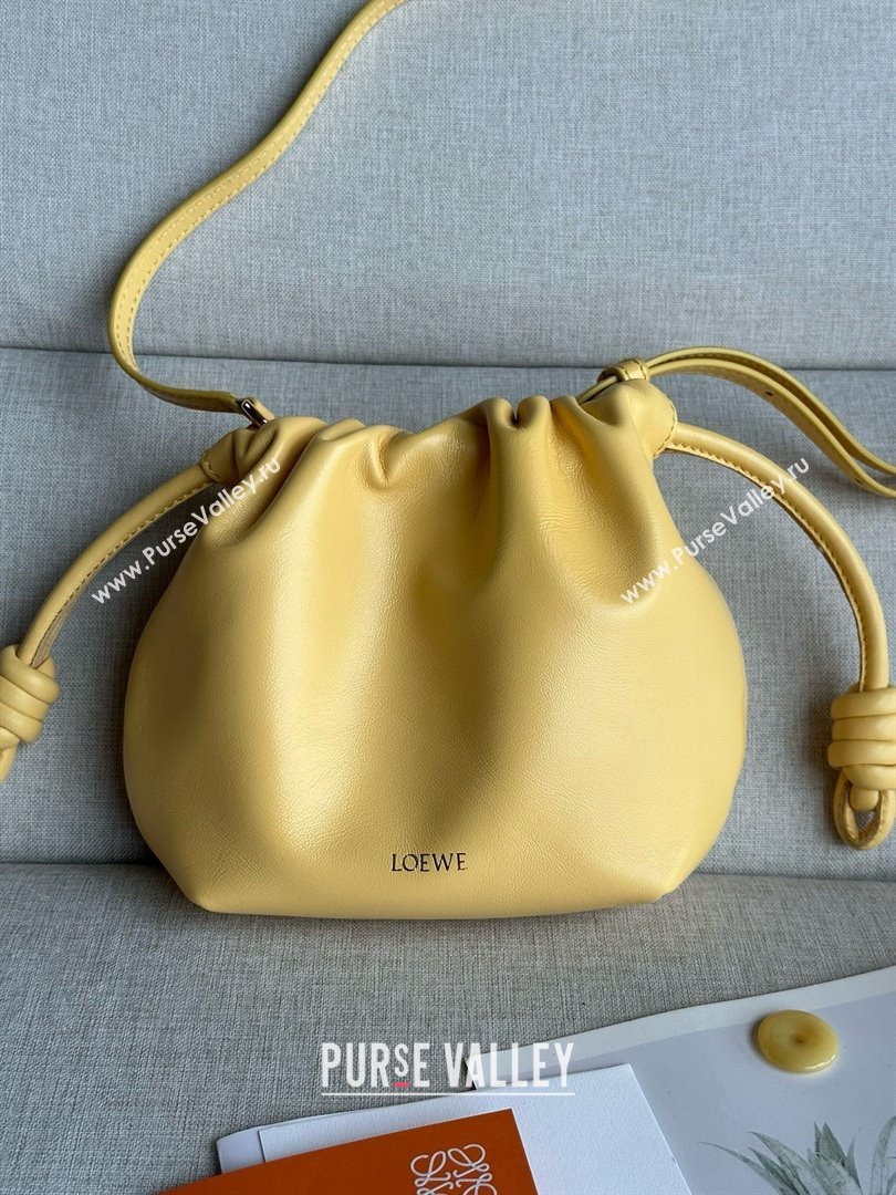 loewe Mini flamenco purse in nappa leather yellow 2024 (xinyidai-240202-04)