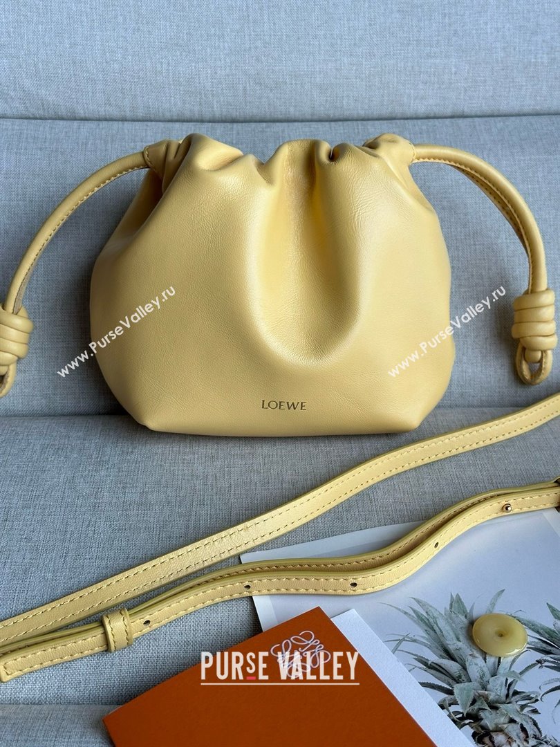 loewe Mini flamenco purse in nappa leather yellow 2024 (xinyidai-240202-04)