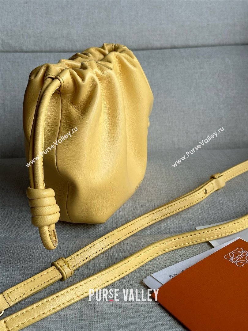 loewe Mini flamenco purse in nappa leather yellow 2024 (xinyidai-240202-04)