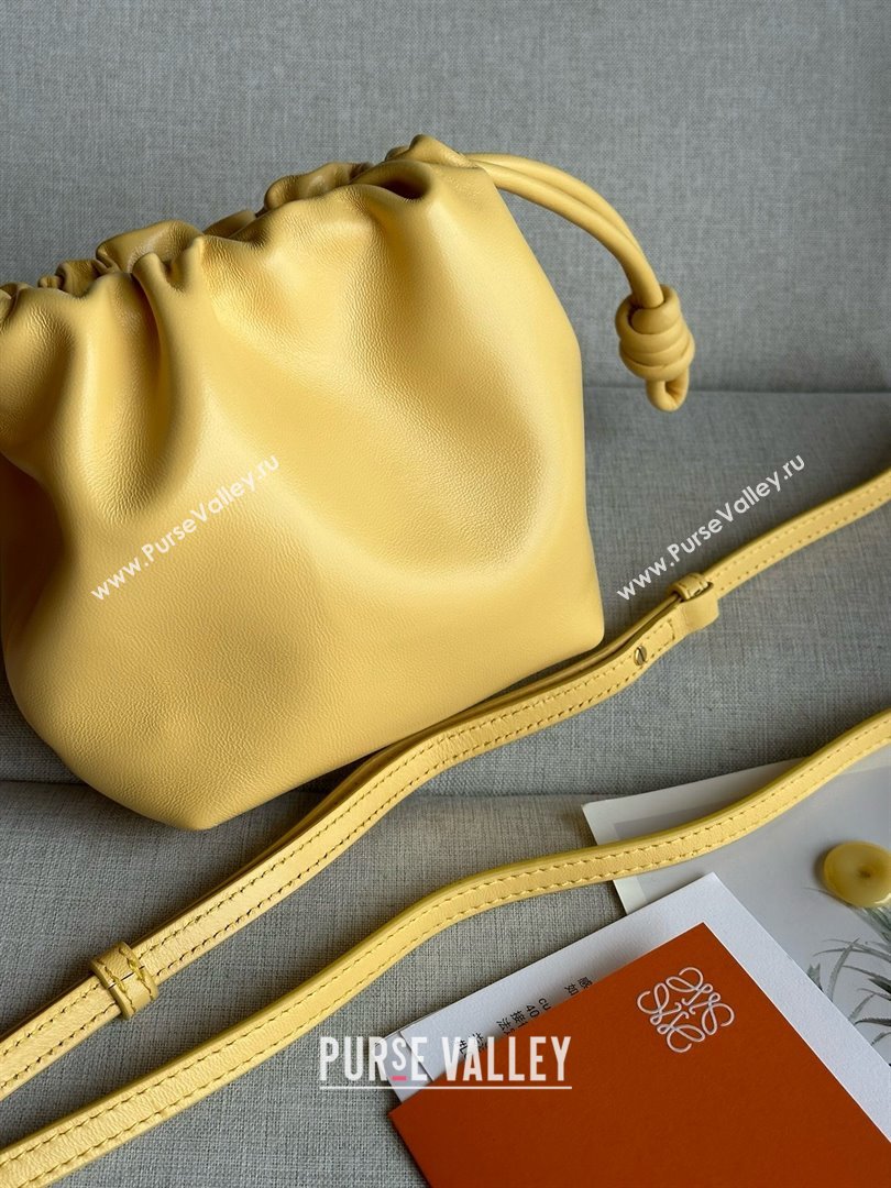 loewe Mini flamenco purse in nappa leather yellow 2024 (xinyidai-240202-04)