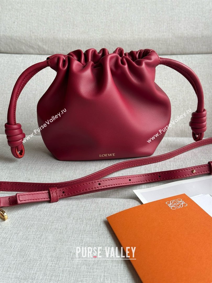 loewe Mini flamenco purse in nappa leather red 2024 (xinyidai-240202-05)