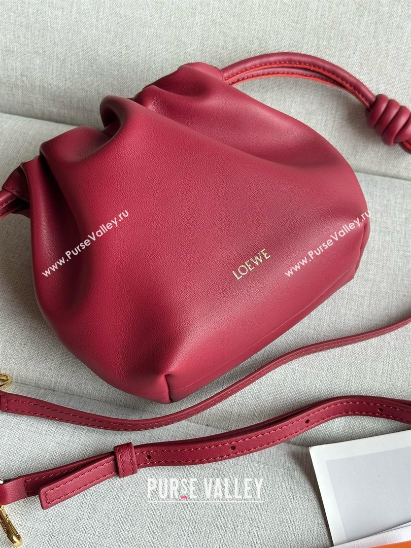 loewe Mini flamenco purse in nappa leather red 2024 (xinyidai-240202-05)