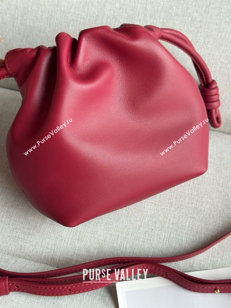 loewe Mini flamenco purse in nappa leather red 2024 (xinyidai-240202-05)