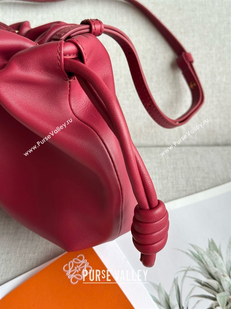 loewe Mini flamenco purse in nappa leather red 2024 (xinyidai-240202-05)