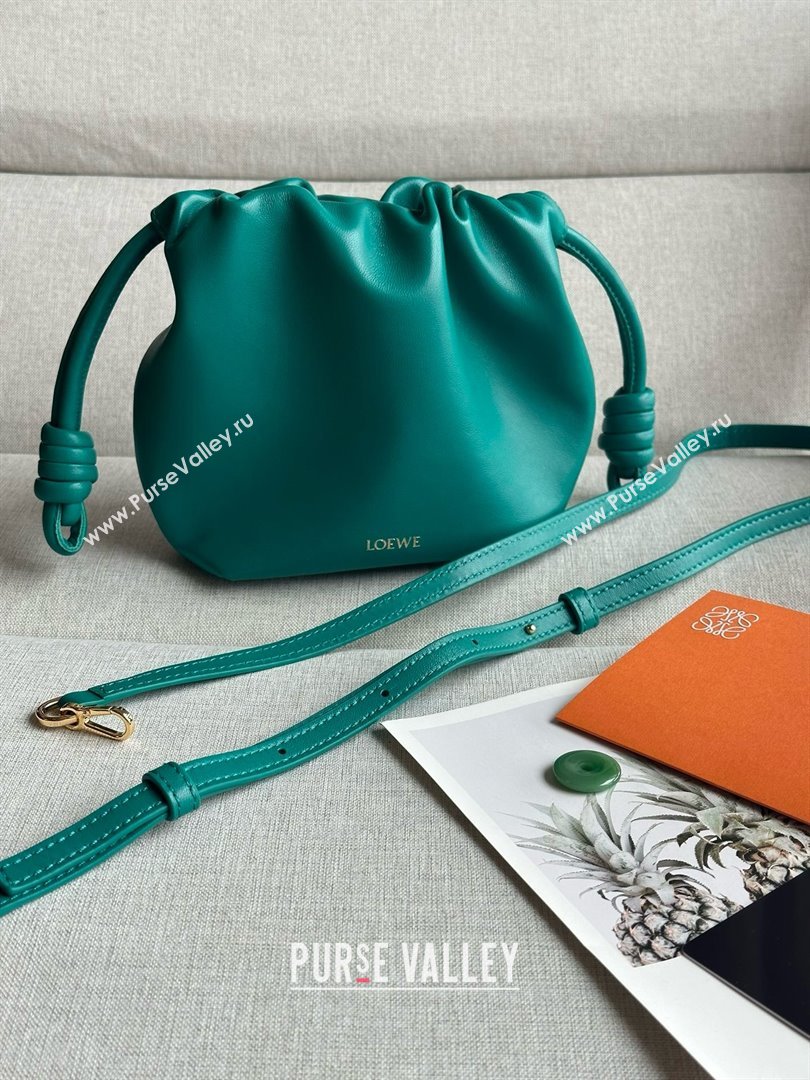 loewe Mini flamenco purse in nappa leather green 2024 (xinyidai-240202-06)