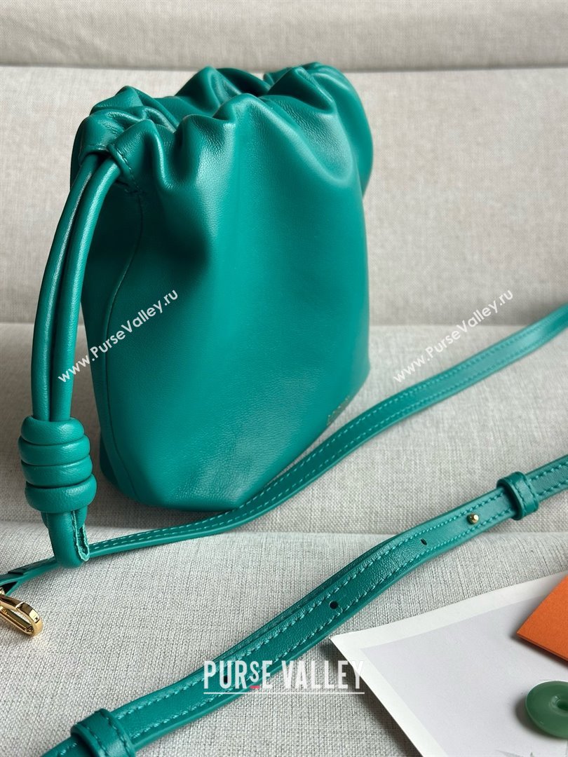 loewe Mini flamenco purse in nappa leather green 2024 (xinyidai-240202-06)