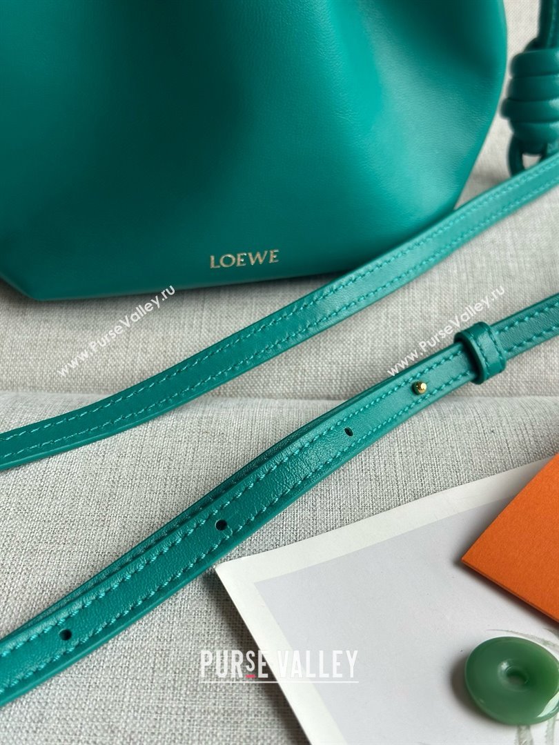 loewe Mini flamenco purse in nappa leather green 2024 (xinyidai-240202-06)