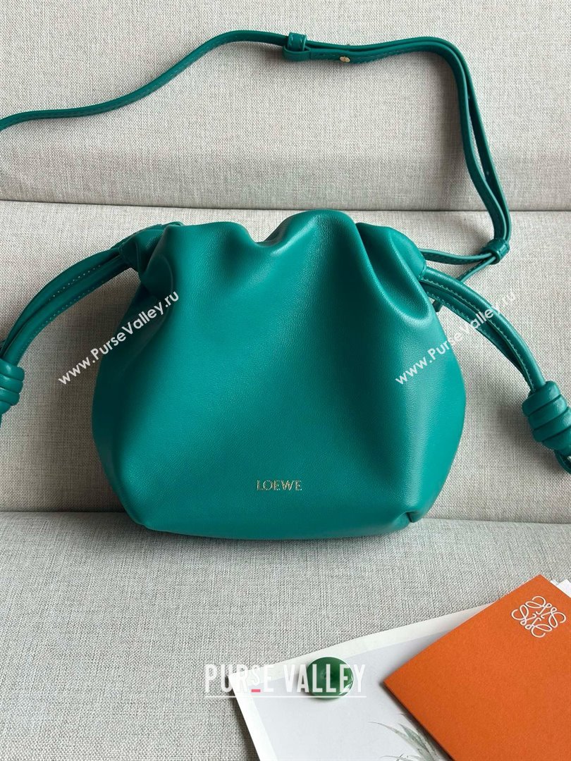 loewe Mini flamenco purse in nappa leather green 2024 (xinyidai-240202-06)