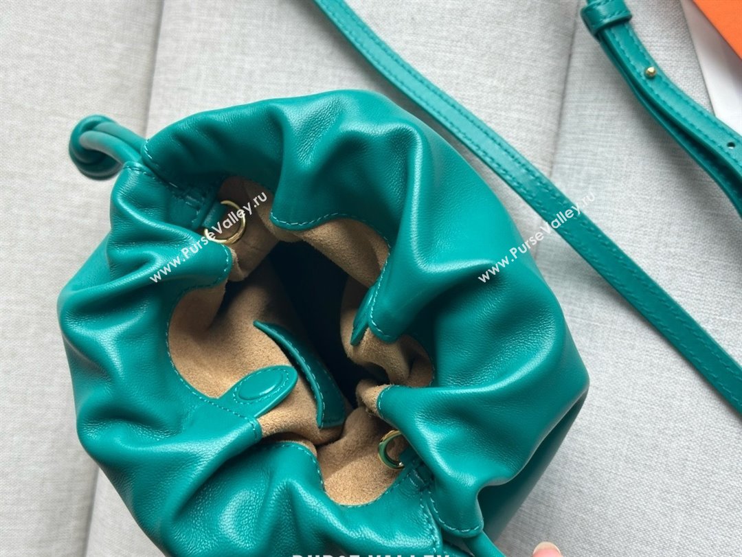 loewe Mini flamenco purse in nappa leather green 2024 (xinyidai-240202-06)