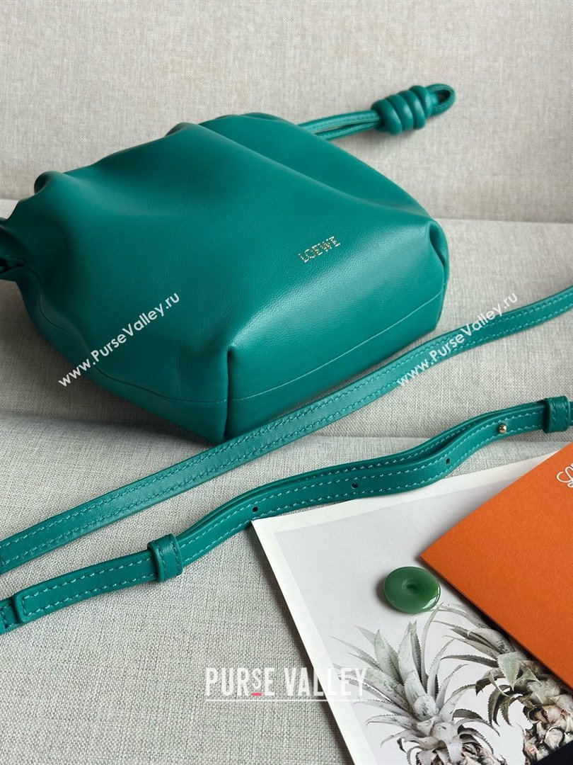 loewe Mini flamenco purse in nappa leather green 2024 (xinyidai-240202-06)