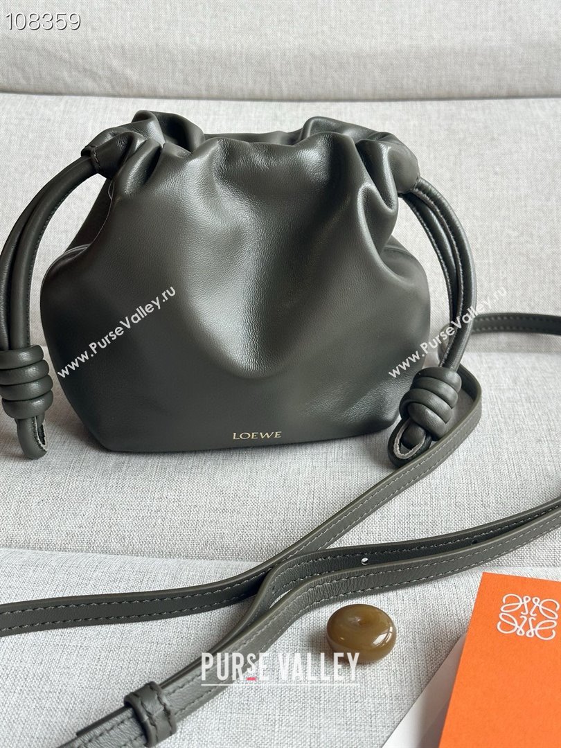 loewe Mini flamenco purse in nappa leather black 2024 (xinyidai-240202-07)