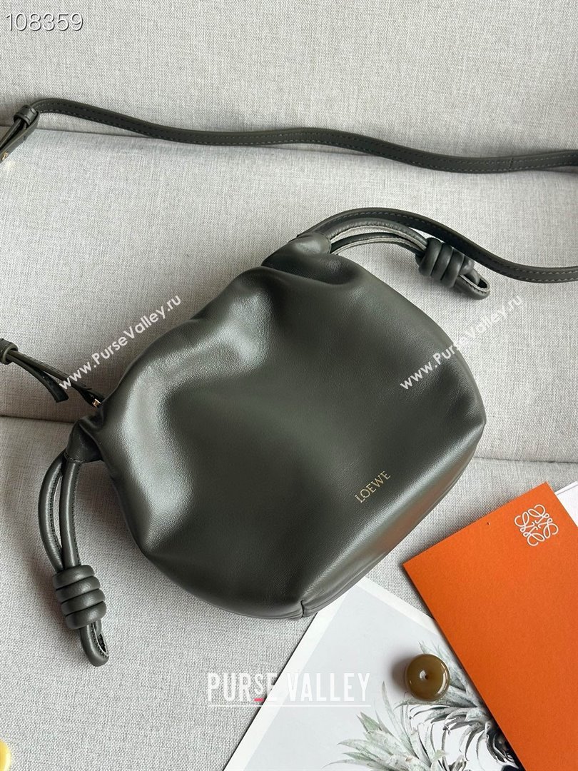 loewe Mini flamenco purse in nappa leather black 2024 (xinyidai-240202-07)