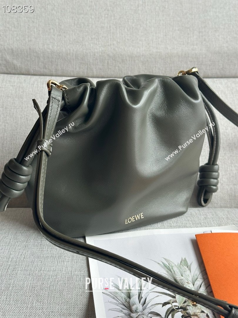 loewe Mini flamenco purse in nappa leather black 2024 (xinyidai-240202-07)