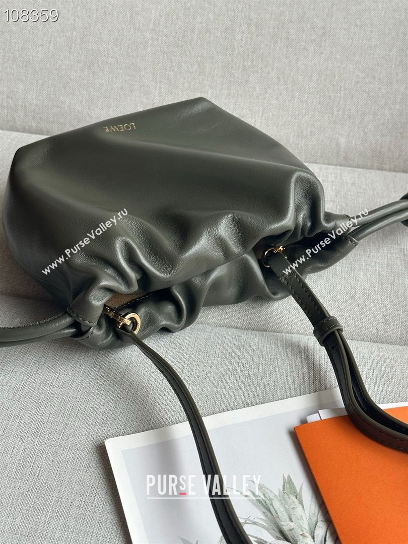 loewe Mini flamenco purse in nappa leather black 2024 (xinyidai-240202-07)