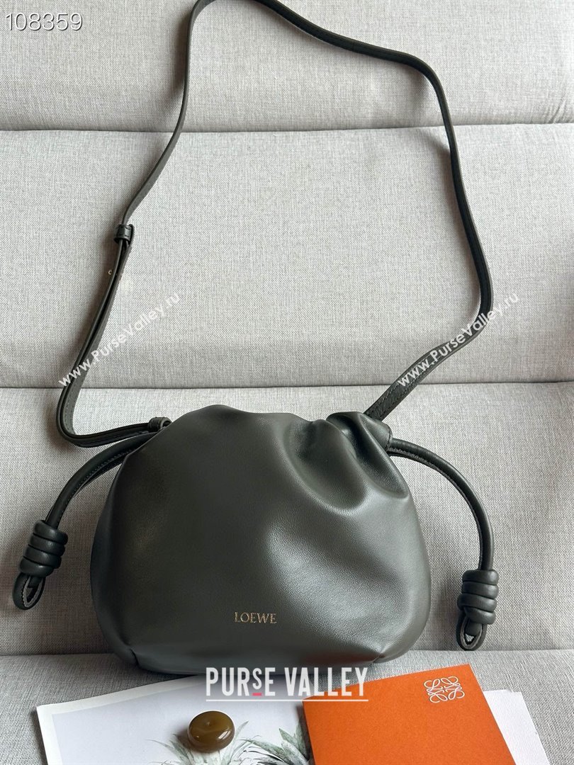 loewe Mini flamenco purse in nappa leather black 2024 (xinyidai-240202-07)