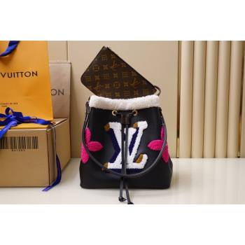 LOUIS VUITTON NOENOE MM M56963 BUCKET BAG BLACK (KIKI-9641)