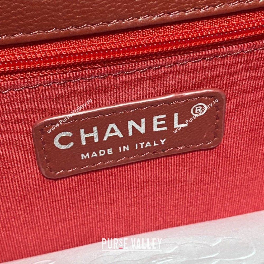 Chanel Velvet Silver-Tone Metal Mini Flap Bag RED AS4051 2023 (JIYUAN-231215-03)