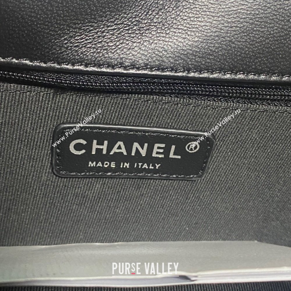 Chanel Velvet Silver-Tone Metal Mini Flap Bag BLACK AS4051 2023 (JIYUAN-231215-02)