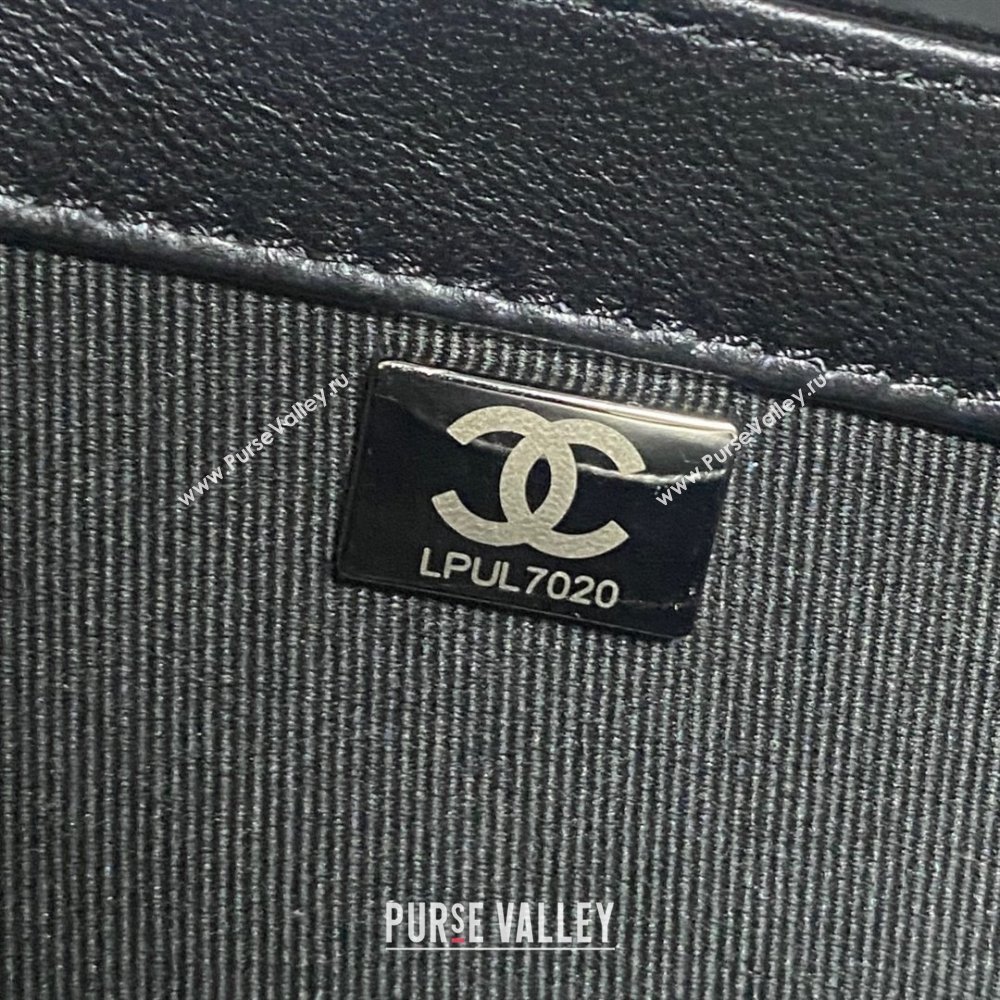 Chanel Velvet Silver-Tone Metal Mini Flap Bag BLACK AS4051 2023 (JIYUAN-231215-02)