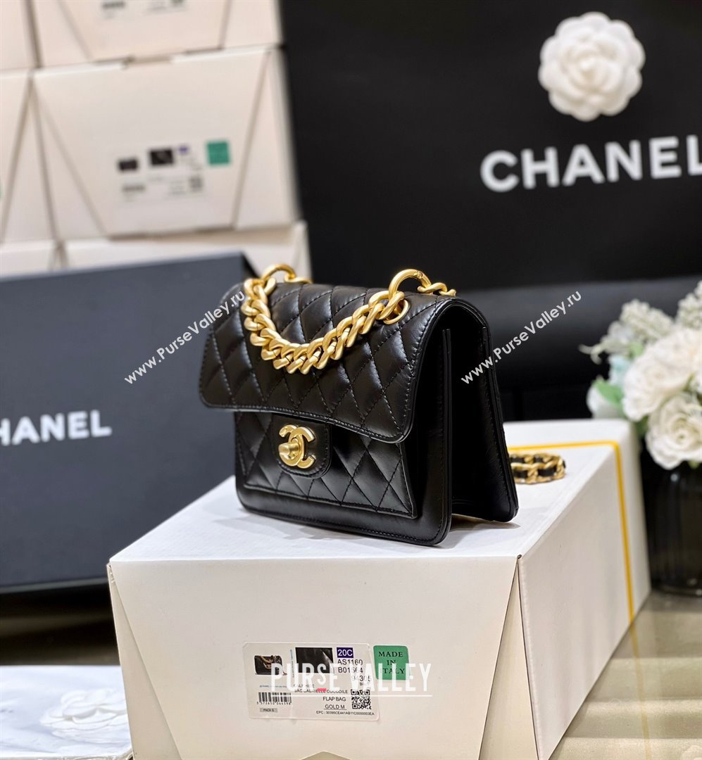 Chanel Shiny Crumpled Calfskin Black Metal Mini Flap Bag BLACK AS4051 2023(ORIGINAL QUALITY) (SHUNYANG-231215-01)