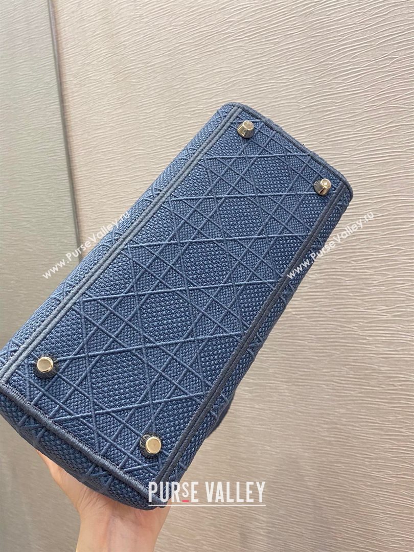 Lady Dior Medium Bag in Embroidered Canvas gray blue 2020 (vivi-201125-b)