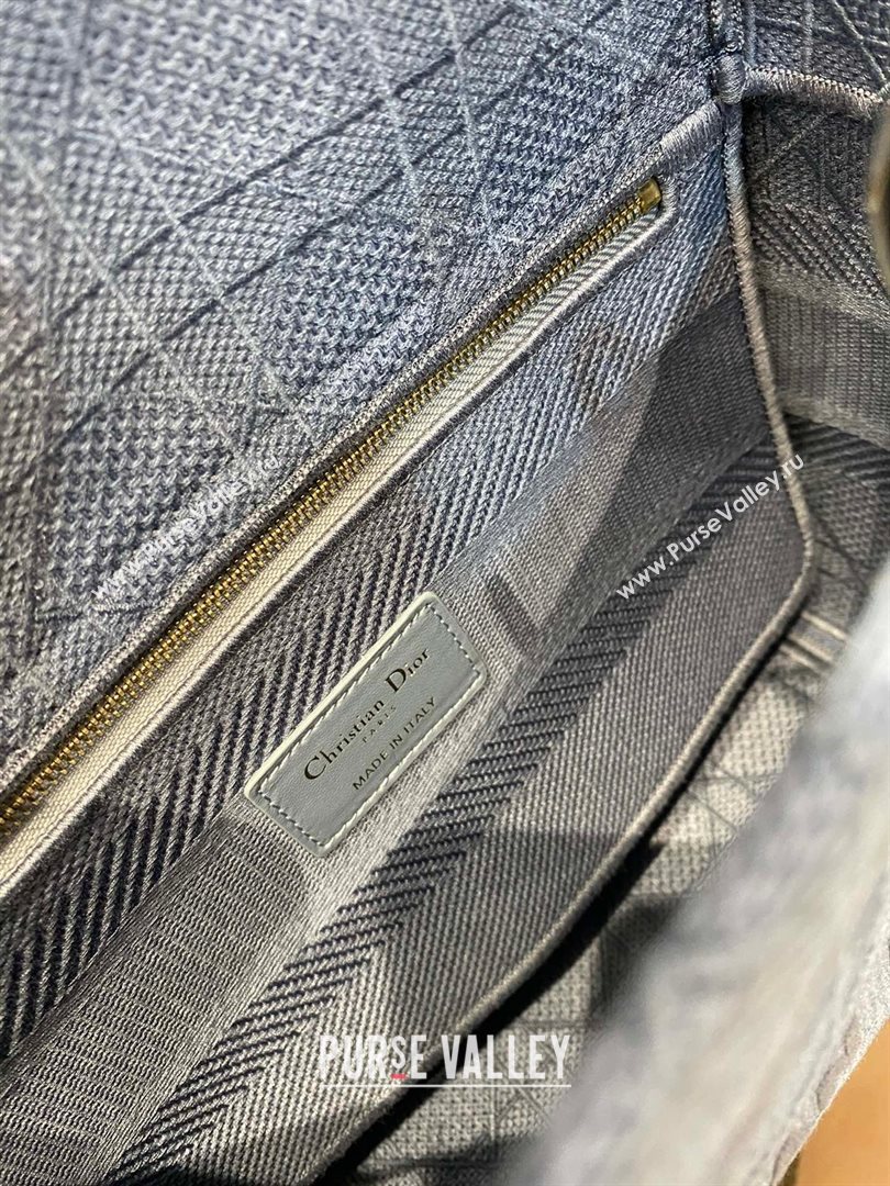 Lady Dior Medium Bag in Embroidered Canvas gray blue 2020 (vivi-201125-b)